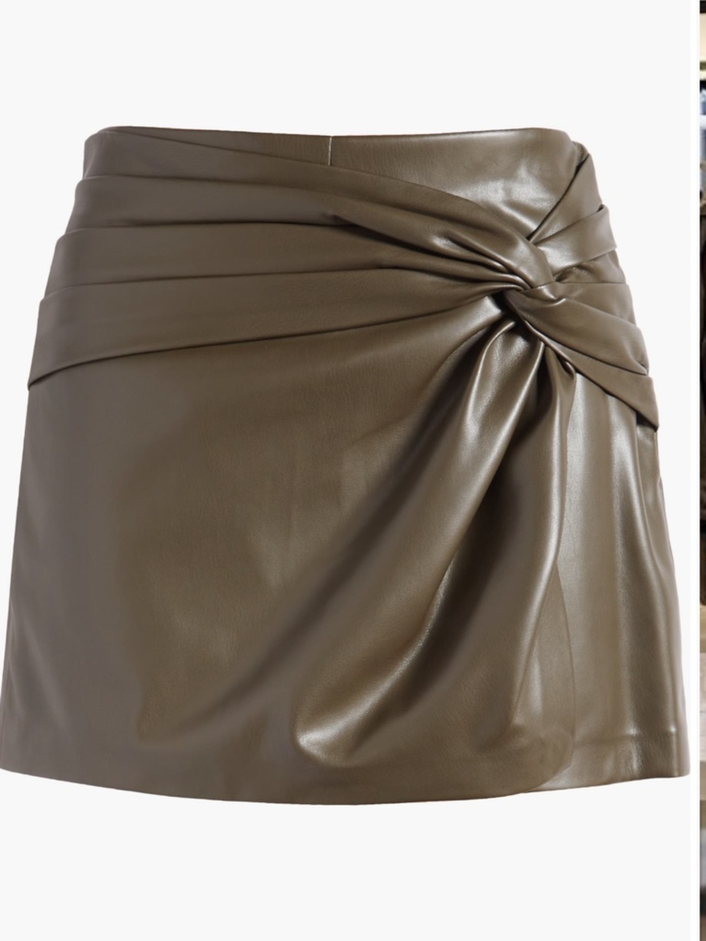 Mango Cairo Faux Leather Twist Mini Skort